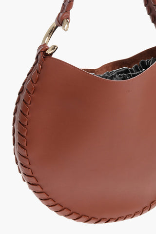 Leather MATE Hobo Bag with Golden Details and Removable Pouch