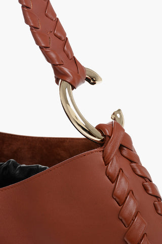 Leather MATE Hobo Bag with Golden Details and Removable Pouch