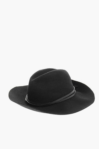 Cappello Fedora in Lana con Cinturino in Pelle