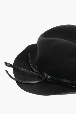 Cappello Fedora in Lana con Cinturino in Pelle