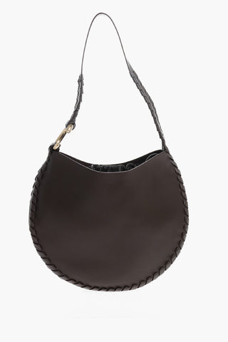 Leather MATE Hobo Bag with Golden Detail and Removable Pouch