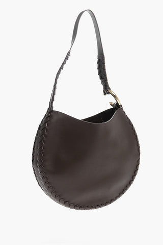 Leather MATE Hobo Bag with Golden Detail and Removable Pouch