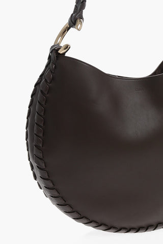 Leather MATE Hobo Bag with Golden Detail and Removable Pouch