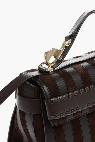 Suede Shoulder Bag with Braided Details