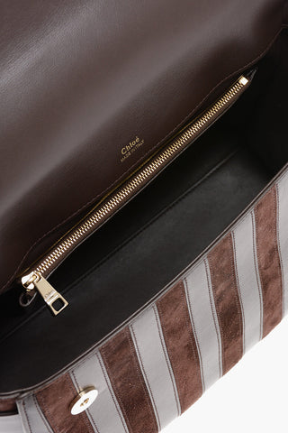 Borsa a spalla in Suede con Dettagli Intrecciati