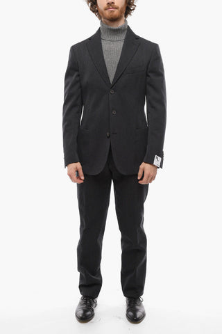 Abito Slim Fit in Misto Cotone con Tasche a Toppa
