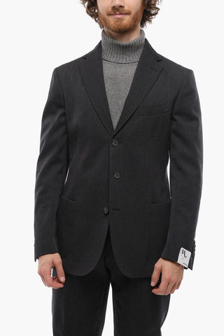 Abito Slim Fit in Misto Cotone con Tasche a Toppa