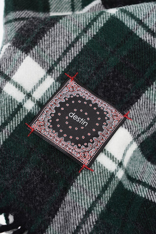 Sciarpa in Lana e Cashmere Motivo Tartan con Frange