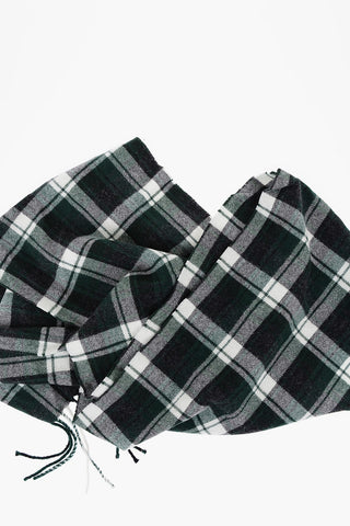Sciarpa in Lana e Cashmere Motivo Tartan con Frange