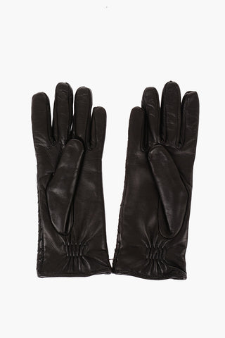 Braided Leather Gloves with Cashmere Lining