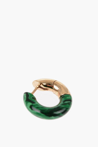 Gold-Plated Silver and Malachite Round Earrings