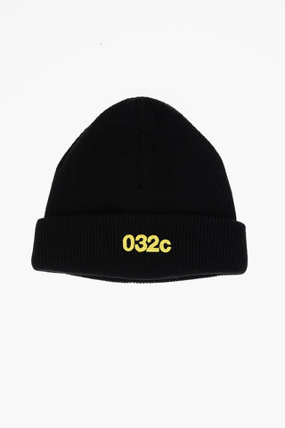 Merino Wool Beanie with Embroidered Logo