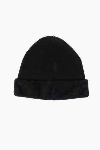 Merino Wool Beanie with Embroidered Logo