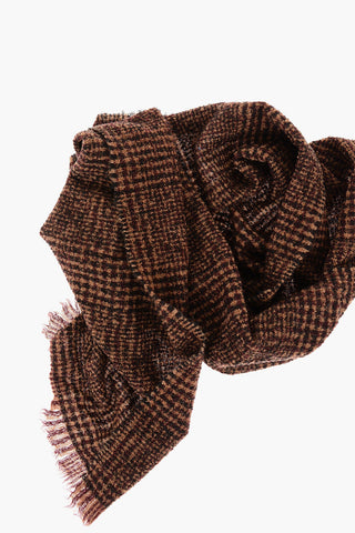 Prince of Wales Motif  Scarf with Fringes