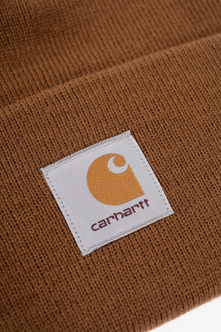 Beanie in Tinta Unita con Logo a Toppa