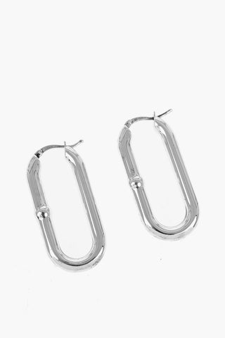 Silver Oval-Shaped Earrings