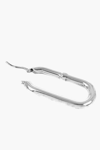 Silver Oval-Shaped Earrings