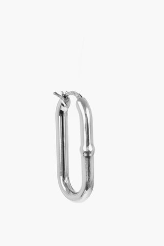 Silver Oval-Shaped Earrings
