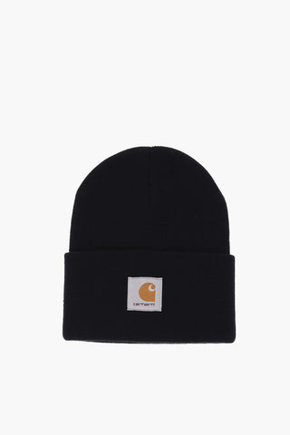 Beanie in Tinta Unita con Logo a Toppa