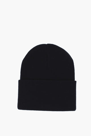 Beanie in Tinta Unita con Logo a Toppa