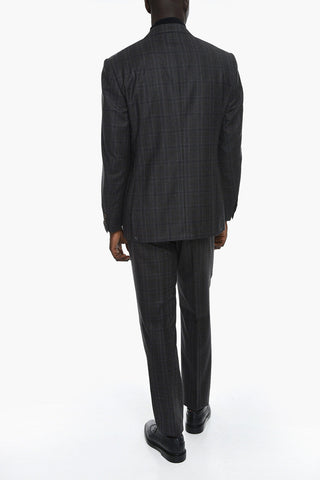Glen-checkered ACADEMY 3-piece Suit with Notched Lapel