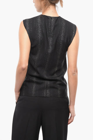 Wool-blend Sleeveless Top with Lurex Details
