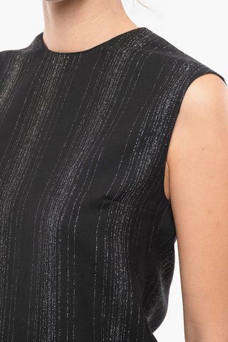 Wool-blend Sleeveless Top with Lurex Details