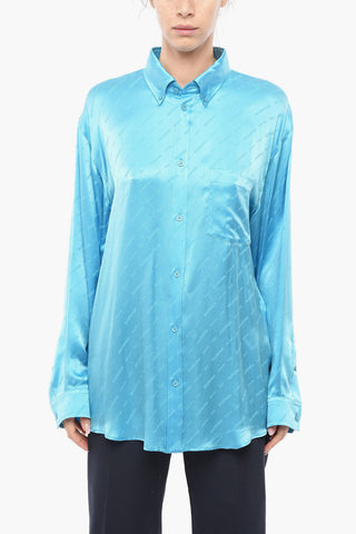 All-over Logo Jacquard Satin Shirt