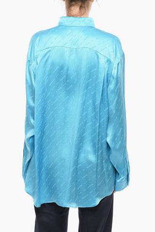 All-over Logo Jacquard Satin Shirt