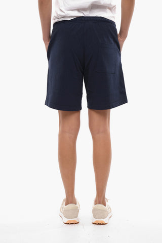 Shorts in Tinta Unita con Logo Stampato