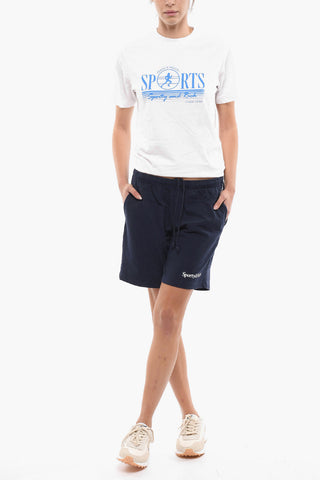 Shorts in Tinta Unita con Logo Stampato
