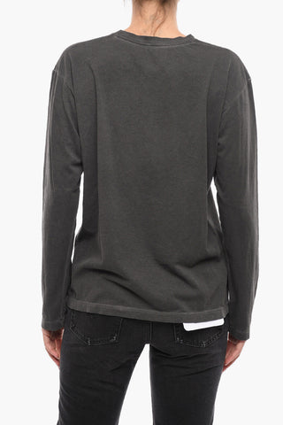 Crew Neck Cotton T-Shirt with Printed Logo