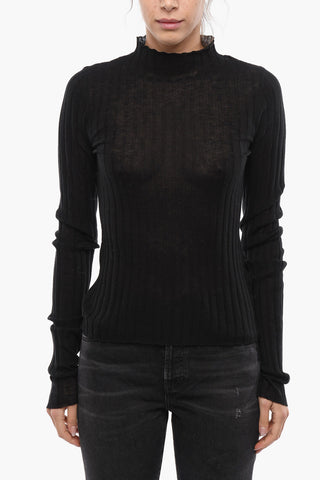 Sheer Wool MADISON Sweater with Funnel Turtleneck