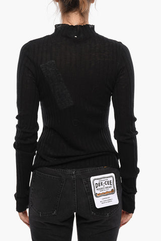 Sheer Wool MADISON Sweater with Funnel Turtleneck