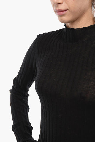 Sheer Wool MADISON Sweater with Funnel Turtleneck