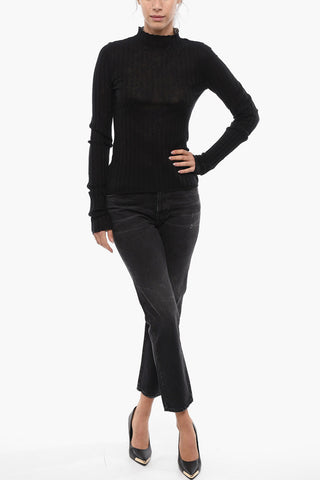 Sheer Wool MADISON Sweater with Funnel Turtleneck