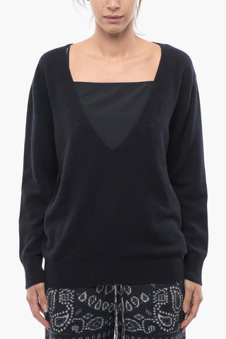 Cashmere Oversized Sweater with Deep Neckline