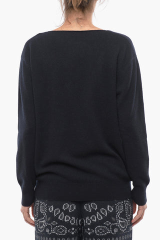Cashmere Oversized Sweater with Deep Neckline