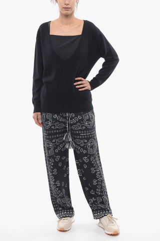 Cashmere Oversized Sweater with Deep Neckline