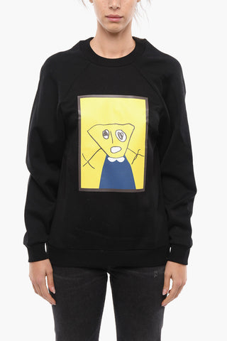 Contrast Prints Crew-Neck Sweatshirt