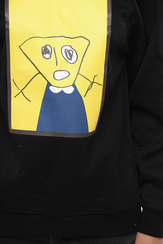 Contrast Prints Crew-Neck Sweatshirt