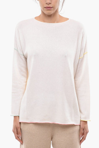 Cashmere Blend Oversized Sweater with Side Slits