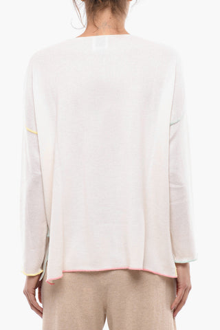 Cashmere Blend Oversized Sweater with Side Slits