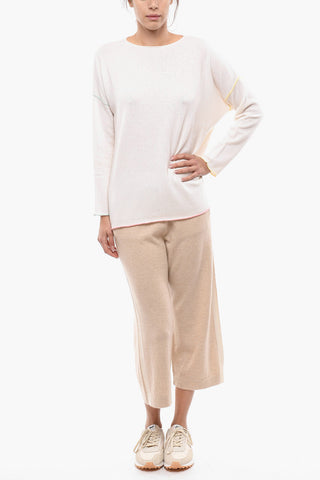 Cashmere Blend Oversized Sweater with Side Slits