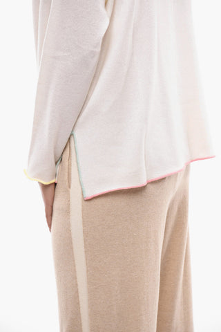 Cashmere Blend Oversized Sweater with Side Slits