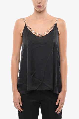 Top in Satin Con Dettaglio Catena