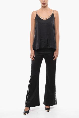 Top in Satin Con Dettaglio Catena