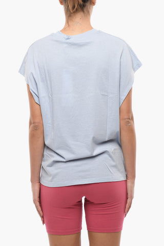 Crew Neck Lettering Logo Cotton T-Shirt
