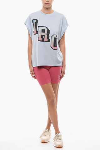 Crew Neck Lettering Logo Cotton T-Shirt