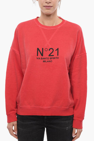 Crew Neck Fleece Cotton Oversized Sweatshirt